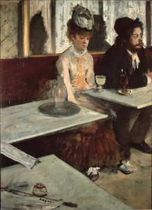 <p>Edgar Degas, <em>In a Café, Absinthe Glass</em>, 1875–76, oil on canvas, 36 ¼ × 26 ¾ inches (92 × 68.5 cm). © RMN-Grand Palais/Art Resource, NY. Photo by Martine Beck-Coppola</p>