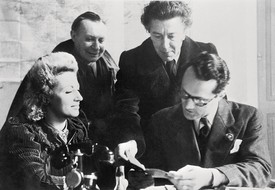 Jacqueline Breton, André Masson, André Breton, and Varian Fry at the Villa Air-Bel, near Marseille, France, 1941
