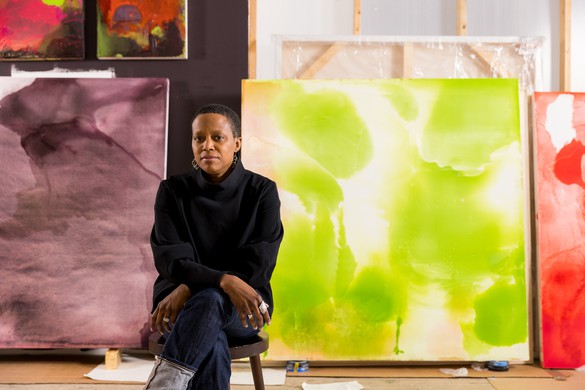 Amanda Williams in her studio, Chicago, 2022. Photo: Jacob Hand