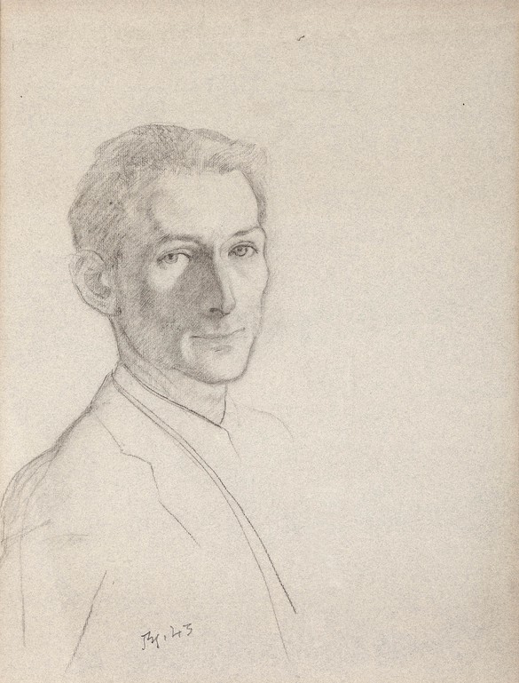 Balthus, Autoportrait, 1943, graphite crayon on paper, 24&nbsp;¾ × 18 ⅝ inches (63 × 47.5 cm)
