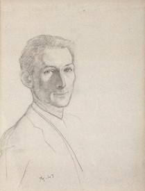 A graphite crayon on paper self portrait of Balthus from 1943