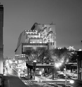 Black and white image of the Whitney Museum of American Art
