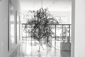 Installation view, Christopher Wool: See Stop Run West Texas, Brite Building, Marfa, Texas, May 2, 2025–May 2027