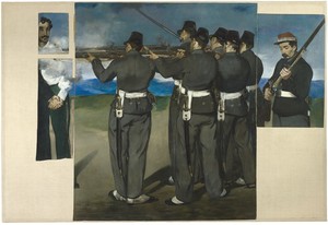 Édouard Manet, The Execution of Maximilian, 1867–68, oil on canvas, 76 × 112 inches (193 × 284 cm), National Gallery, London, Bought 1918