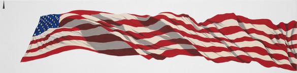 Ed Ruscha, RIPPLING FLAG, 2020, acrylic on canvas, 24 × 96 inches (61 × 243.8 cm) © Ed Ruscha. Photo: Rob McKeever