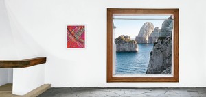 <p>Installation view, <em>Mark Grotjahn at Casa Malaparte</em>, Capri, Italy, July 3, 2016. Artwork © Mark Grotjahn. Casa Malaparte © Malaparte Literary Estate. Photo: Tom Powel Imaging</p>