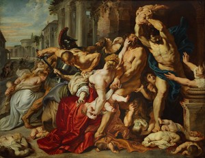 <p>Peter Paul Rubens, <em>The Massacre of the Innocents</em>, c. 1610, oil on panel, 55 ⅞ × 72 inches (142 × 183 cm), The Thomson Collection at the Art Gallery of Ontario, Toronto, 2014</p>
