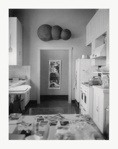 <p>Robert Therrien, <em>No title (self-portrait in kitchen)</em>, c. 1995, Polaroid, 4 ¼ × 3 ⅜ inches (10.8 × 8.6 cm)</p>