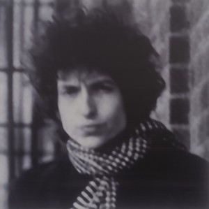 Black and white portrait of Bob Dylan