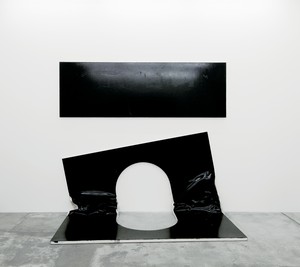 <p>Steven Parrino, <em>The Self-Mutilation Bootleg 2 (The Open Grave)</em>, 1988–2003, enamel on canvas, 115 × 64 × 20 inches (292.1 × 162.6 × 50.8 cm). Photo: Ilmari Kalkkinen, courtesy Mamco, Geneva</p>