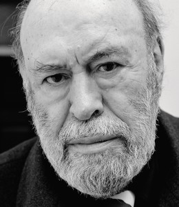 Black and white portrait of David Sylvester