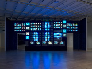 <p>Nam June Paik, <em>Fin de Siècle II</em>, 1989 (partially restored, 2018), seven-channel video installation, 207 televisions, sound, 168 × 480 × 60 inches (426.7 × 1219.2 × 152.4 cm), Whitney Museum of American Art, New York, gift of Laila and Thurston Twigg-Smith. Installation view, <em>Programmed: Rules, Codes, and Choreographies in Art, 1965–2018</em>, Whitney Museum of American Art, New York, September 28, 2018–April 14, 2019</p>