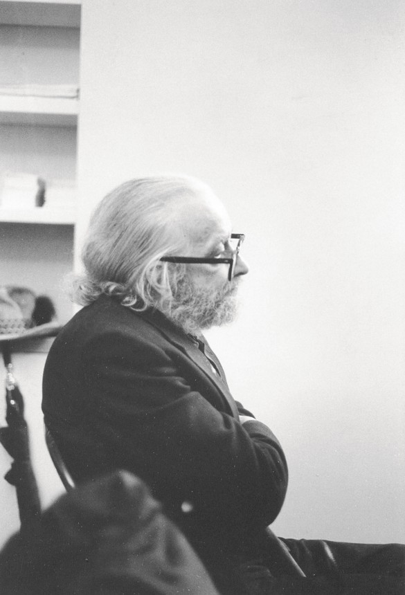 Harry Smith in profile, April 22, 1986, New York. Photo: Allen Ginsberg, by permission of the Allen Ginsberg Trust