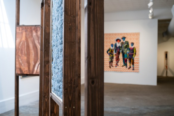 Installation view, Fashioning the Black Body, projects+gallery, St. Louis, March 15–May 4, 2019. Artwork © Bisa Butler and Kenturah Davis. Photo: Virginia Harold, courtesy projects+gallery