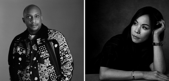Left: Hank Willis Thomas. Photo: Emmanuel Sanchez-Monsalve. Right: Chitose Abe. Photo: © Victor Demarchelier
