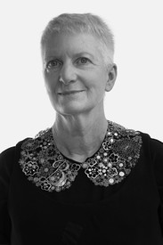 Judy Geib, black-and-white portrait. Photo: Dirk Vanderberk