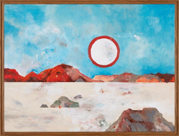 Harold Ancart, Untitled, 2021, oil stick and pencil on canvas, in artist’s frame, 24 × 31 × 1&nbsp;½ inches (61 × 78.7 × 3.8 cm)