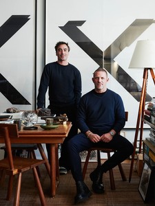 Portrait of Robert Stilin and Fernando Garcia inside Stilin's apartment in New York