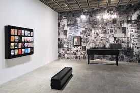Installation view, Semiotext(e) exhibition at the 2014 Whitney Biennial