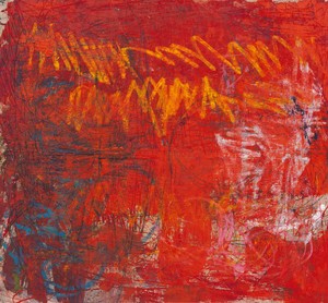 <p>Oscar Murillo, <em>(untitled) scarred spirits</em>, 2023, oil and oil stick on canvas, 98 ½ × 106 ⅜ inches (250 × 270 cm)</p>