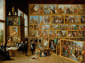 David Teniers the Younger, Archduke Leopold William in his Gallery at Brussels, c. 1650, oil on canvas, 48 ⅜ × 64 inches (123 × 163 cm), Kunsthistorisches Museum, Vienna. Photo: Wikimedia Commons