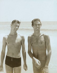 Portrait of Peter Hujar and Paul Thek at the beach