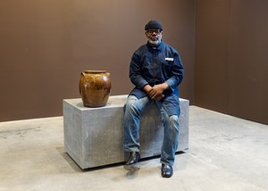 Theaster Gates inside his exhibition Dave: All My Relations, Gagosian, Park & 75, New York, March 26–May 2, 2026. Photo: Maris Hutchinson