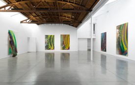 Installation view of Katharina Grosse: Repetitions without Origins at Gagosian, Beverly Hills