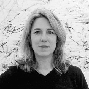 Black-and-white portrait of Jacqueline Humphries