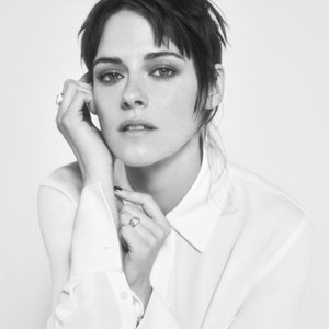 Black and white portrait of Kristen Stewart