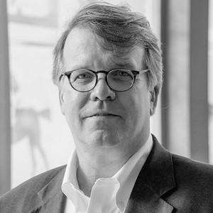 Black-and-white portrait of Stephen Enniss