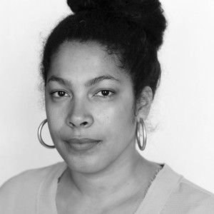 Black and white portrait of Jackie Sibblies Drury