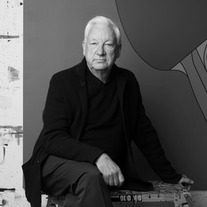 Black-and-white portrait of Michael Craig-Martin