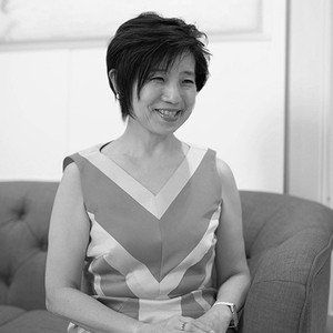 Black-and-white portrait of Yūko Hasegawa