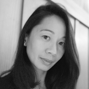Black-and-white portrait of Viet-Nu Nguyen