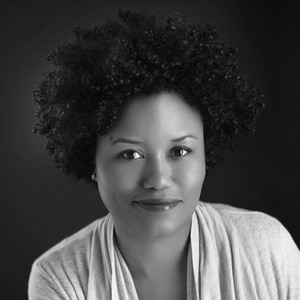 Black-and-white portrait of Bridget R. Cooks