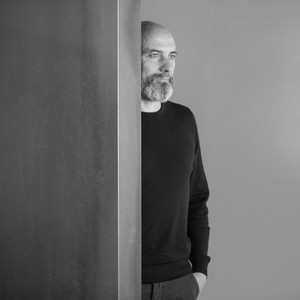 Black-and-white portrait of Sergio Risaliti