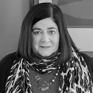 Black-and-white portrait of Valerie Balint