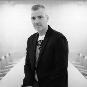 Black-and-white portrait of Michael Dayton Hermann