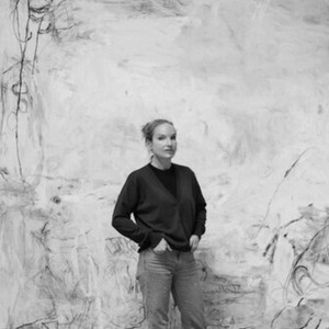 Black-and-white portrait of Rita Ackermann