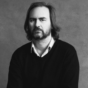Black-and-white portrait of Dieter Roelstraete