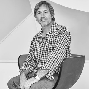 Black-and-white portrait of Marc Newson