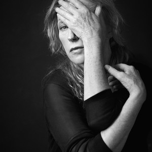 Black-and-white portrait of Cindy Sherman