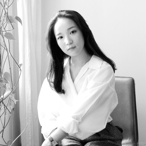 Black-and-white portrait of Moeko Fujii