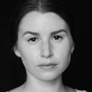 Black-and-white portrait of Jill Feldman