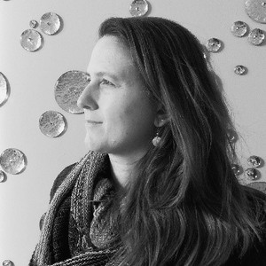 Black-and-white portrait of Heather Gendron