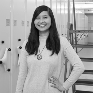 Black-and-white portrait of Margaret Huang