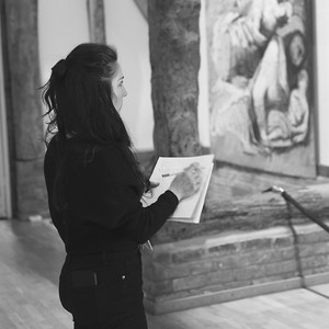 Black and white image of Laura Bruni