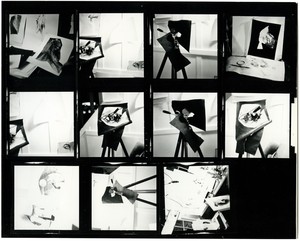 <p>Jay DeFeo, contact print of photographs taken in her studio in Larkspur, California, 1976</p>