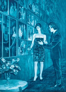 <p>Mark Tansey, <em>Reverb</em>, 2017, oil on canvas, 84 × 60 inches (213.4 × 152.4 cm) © Mark Tansey. Photo: Rob McKeever</p>